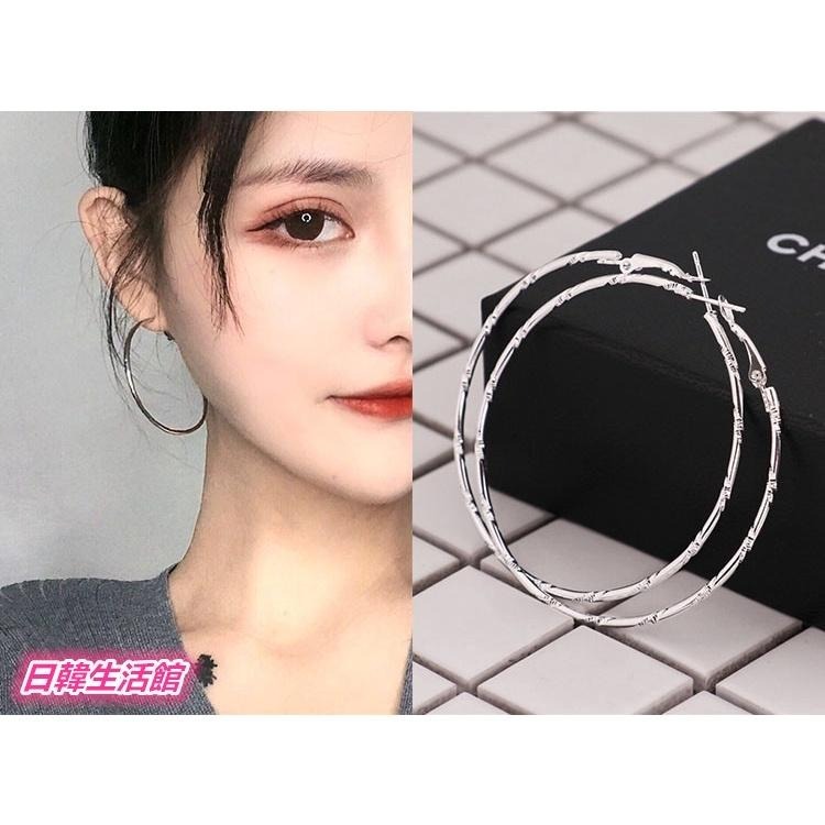 日韓生活館 韓國時尚簡約耳環 大圈圈耳環 圓形耳環 歐美個性耳飾 圓圈耳環 女生飾品 鏤空 金屬圓環耳環 垂墜耳環 耳墜-細節圖4