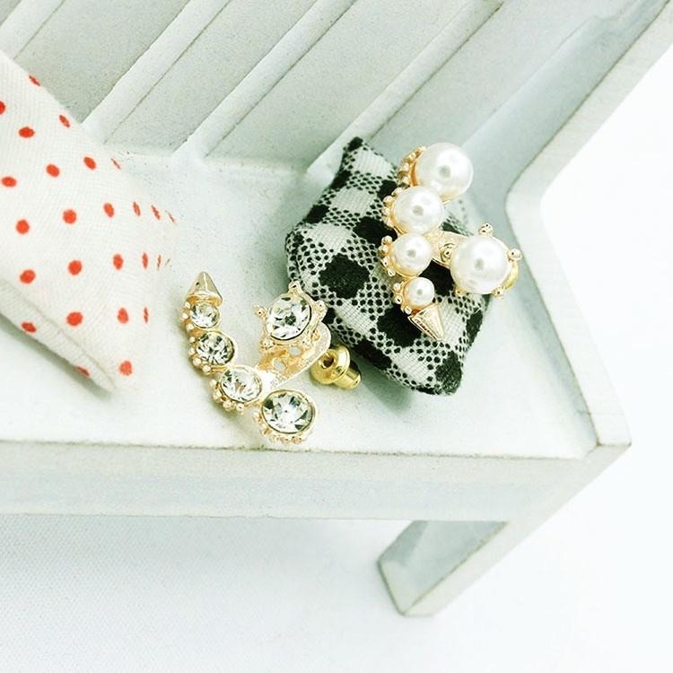 日韓生活館 韓劇美女的誕生 明星同款不對稱耳環 水鑽珍珠耳環 韓系時尚飾品 後掛式珍珠耳釘 韓國耳環 精品配飾 韓妞耳飾-細節圖8