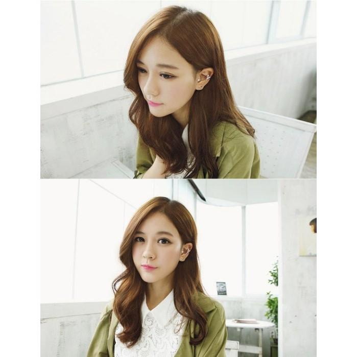 天使耳環 鏈條耳環 韓版耳環 鋯石耳環 天使連線耳釘U型夾 鍊條耳環 單耳耳環 韓國 秀氣氣質耳環 韓系耳飾 日韓生活館-細節圖2