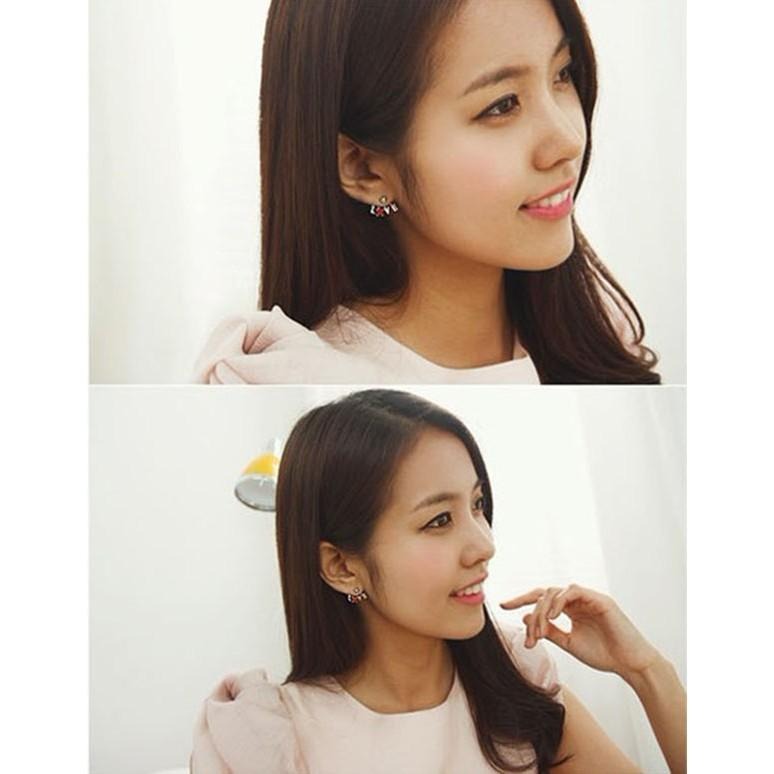 日韓生活館~韓版耳飾品 高貴典雅英文字母LOVE鑲鑽耳釘 愛心耳環 韓系潮流耳飾 小清新 韓國耳環 水鑽耳環 玫瑰金耳環-細節圖2