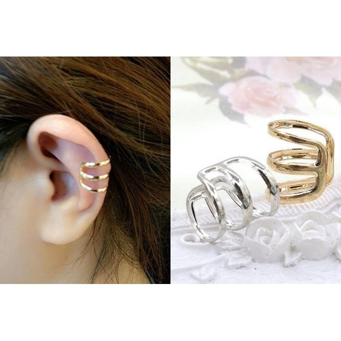 日韓生活館 韓版三圈U型耳夾 歐美時尚耳環 免穿洞 耳骨夾 韓系飾品 夾式耳環 韓國潮流耳飾 無耳洞耳環 金屬鏤空耳環-細節圖8