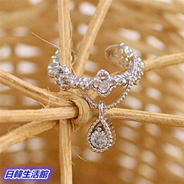 韓版耳環 鋯石水鑽耳環 無耳洞耳環 水滴耳環 韓國流行飾品 夾式耳環 單支免穿洞耳夾 單耳耳環 c型耳環耳骨夾 日系耳飾-細節圖6