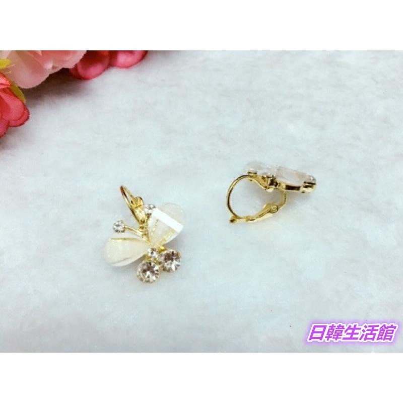 韓國時尚貓眼石蝴蝶耳環 精緻造型耳環 耳扣 韓風流行飾品 鋯石耳環 日系超萌甜美耳飾 水鑽耳環 潮流百搭首飾 日韓生活館-細節圖4