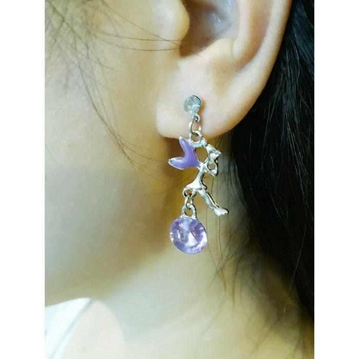 天使耳環 韓系飾品 閃鑽寶石耳環 垂墜耳環 流蘇耳環 鋯石耳環 耳釘 吊墜耳環 垂吊式耳環 精美耳飾 水晶耳環 造型耳墜-細節圖4