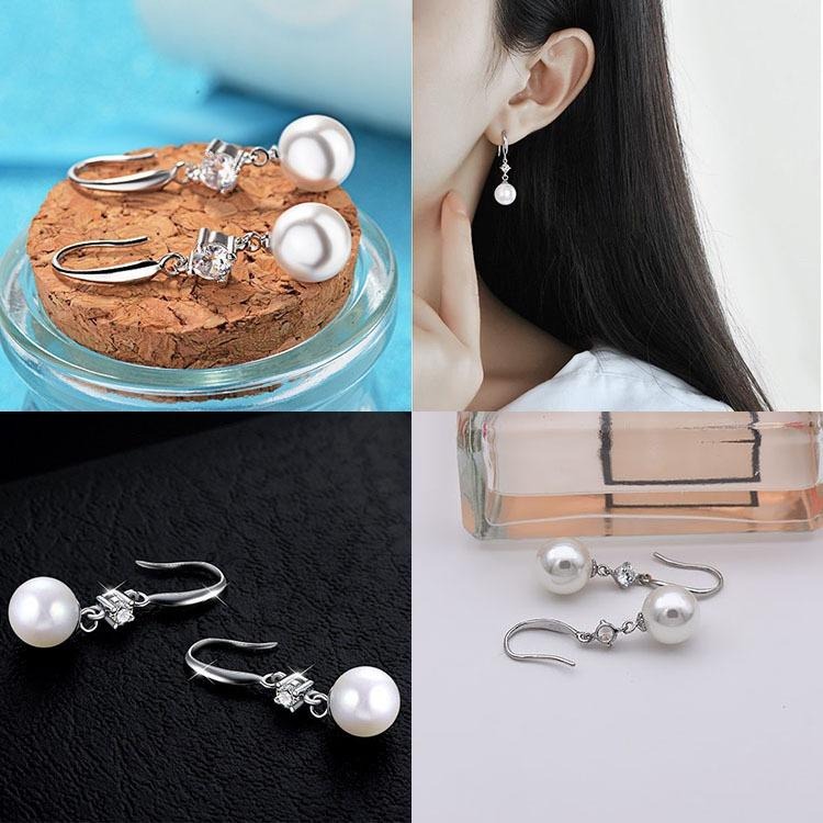 珍珠鋯石耳環 吊墜耳環 耳勾耳環 氣質耳飾 珍珠耳環 垂墜耳環 勾式耳環 耳墜式耳環 後掛式耳環 小香風 珍珠耳墜 耳鉤-細節圖6