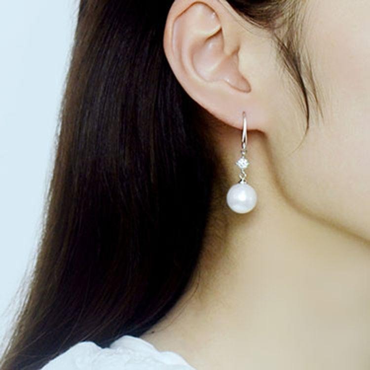 珍珠鋯石耳環 吊墜耳環 耳勾耳環 氣質耳飾 珍珠耳環 垂墜耳環 勾式耳環 耳墜式耳環 後掛式耳環 小香風 珍珠耳墜 耳鉤-細節圖8