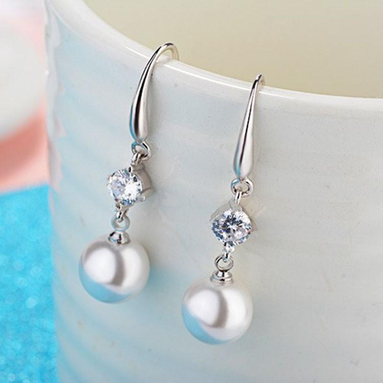 珍珠鋯石耳環 吊墜耳環 耳勾耳環 氣質耳飾 珍珠耳環 垂墜耳環 勾式耳環 耳墜式耳環 後掛式耳環 小香風 珍珠耳墜 耳鉤-細節圖9