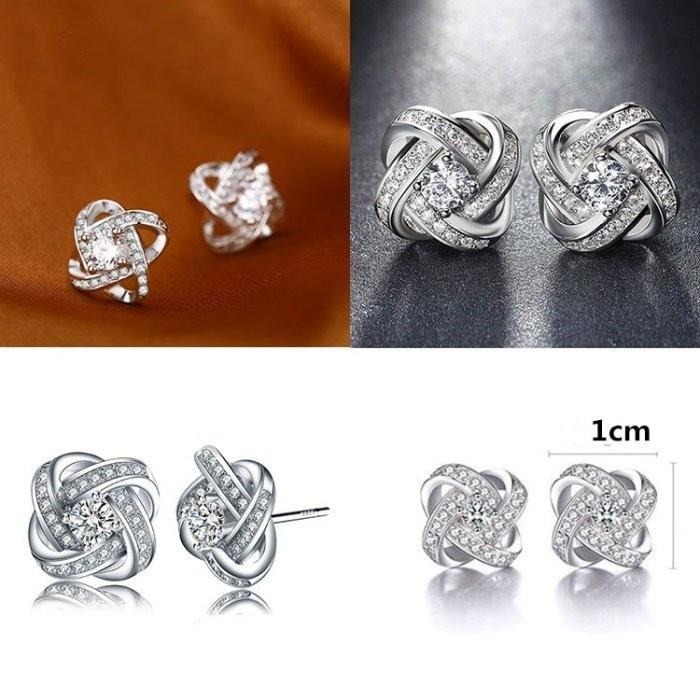 四葉草耳釘 氣質韓國耳飾 閃亮水鑽耳環 歐美流行飾品 鋯石耳環 幸福四葉草耳環 幸運草耳環 高貴閃耀滿鑽耳環 日韓生活館-細節圖5