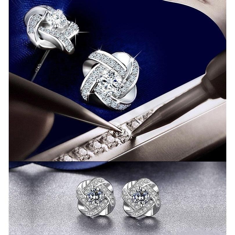 四葉草耳釘 氣質韓國耳飾 閃亮水鑽耳環 歐美流行飾品 鋯石耳環 幸福四葉草耳環 幸運草耳環 高貴閃耀滿鑽耳環 日韓生活館-細節圖8