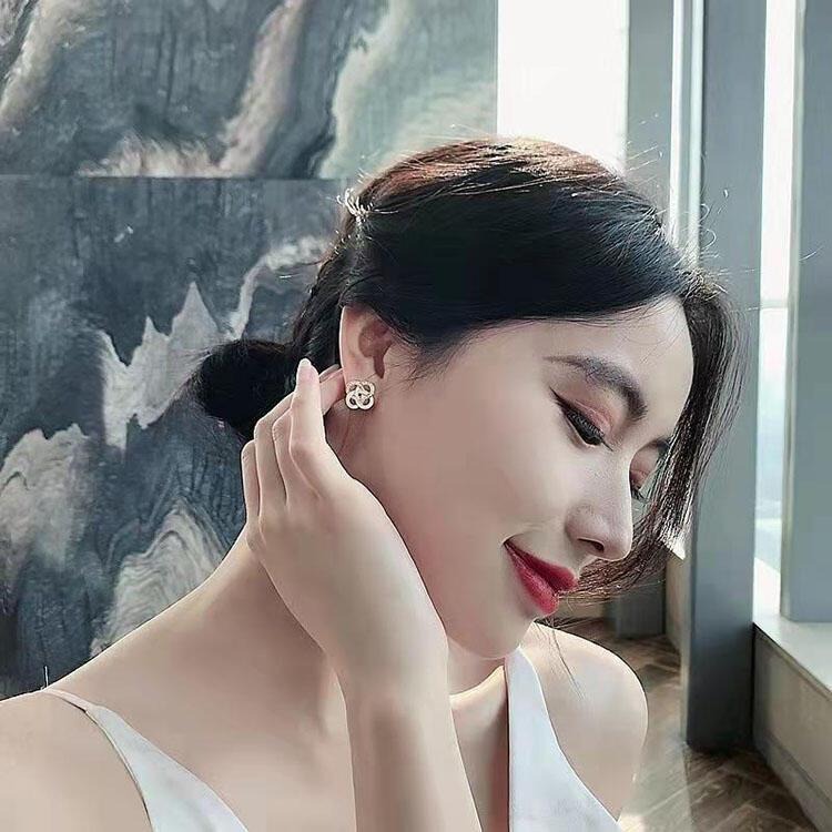 幸運四葉草耳環 韓國簡約氣質耳飾 宮廷風耳環 輕奢高級感鑲鑽耳釘 花朵耳環 小香風耳環 時尚百搭飾品 古風耳環 圓圈耳環-細節圖8