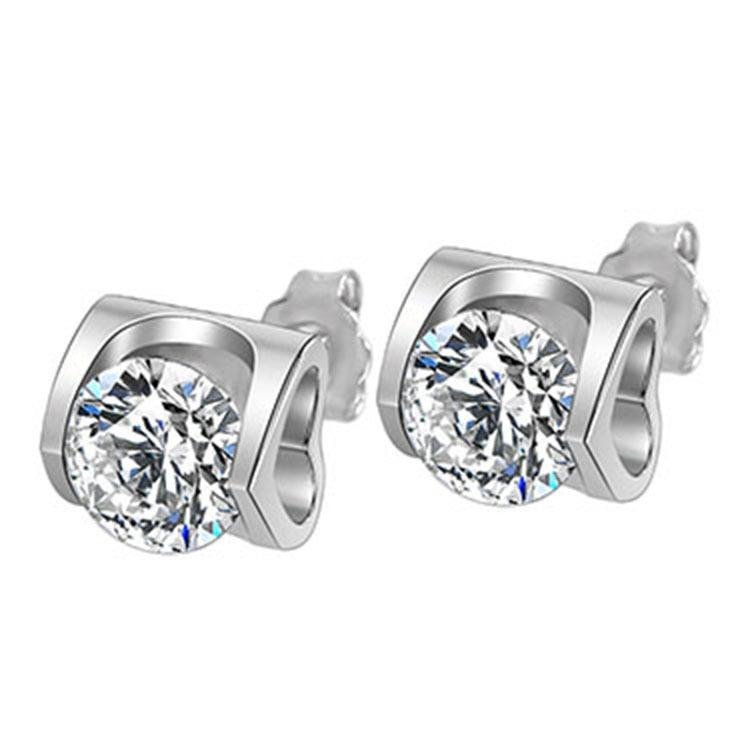 天使之吻超閃鋯石耳釘 愛心耳環 鑲鑽耳環 日韓飾品 仿莫桑鑽耳環 心型耳釘 單鑽耳環 簡約耳飾 小耳環 銀耳環 貼耳耳環-細節圖6