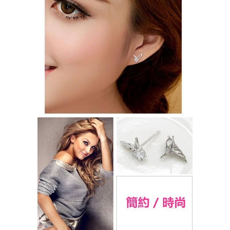 天使翅膀耳環 精美鋯石耳環 小巧精緻耳飾品 韓國時尚小耳釘 貼耳耳環 天使之翼 翅膀耳釘 簡約小耳環 流行配件 氣質耳環-細節圖6