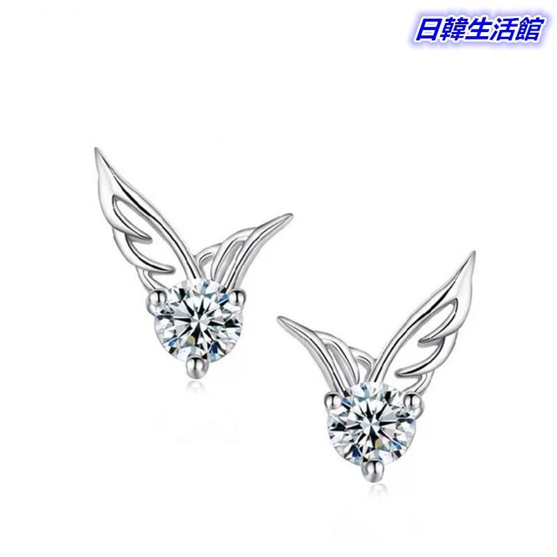 天使翅膀耳環 精美鋯石耳環 小巧精緻耳飾品 韓國時尚小耳釘 貼耳耳環 天使之翼 翅膀耳釘 簡約小耳環 流行配件 氣質耳環-細節圖7