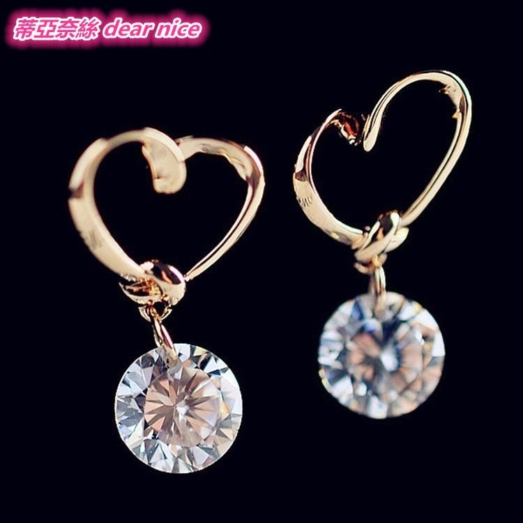 愛心耳環 韓國耳飾 鋯石耳環 韓系 流行飾品 心型耳環 水晶耳環 寶石耳環 桃心耳環 少女耳環 可愛吊墜耳環 日韓生活館-細節圖5