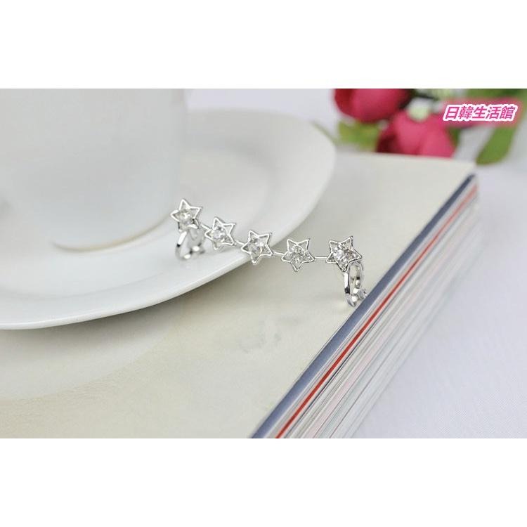 星星耳環 無耳洞耳環 耳夾式耳環 閃亮星星水鑽耳環 耳骨夾 耳廓耳環 五角星鋯石耳環 長款耳夾 耳窩耳環 免穿洞 夾耳環-細節圖7