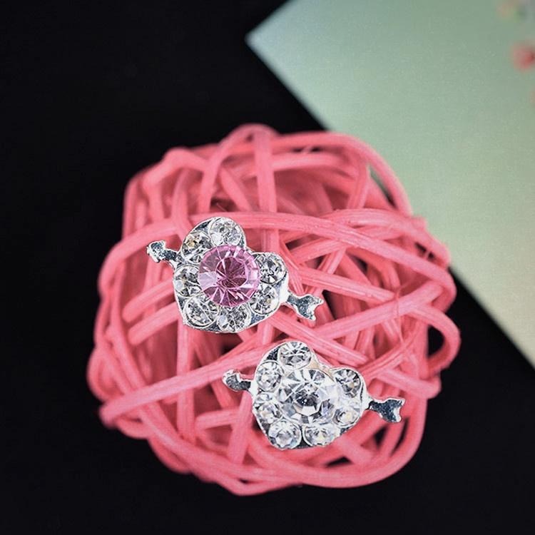 一箭穿心水晶小耳釘 愛心耳環 日韓流行小物 愛神之箭邱比特 水鑽耳環女生配件 簡約甜美耳環 創意飾品台灣現貨 日韓生活館-細節圖8