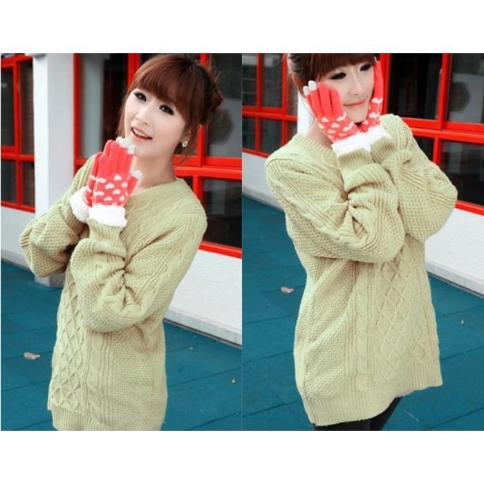 冬季毛絨愛心觸屏手套 觸控手套 滑手機手套 針織手套 連指可愛毛線手套 觸控螢幕手套 防寒保暖手套 聖誕節禮物 騎車手套-細節圖3