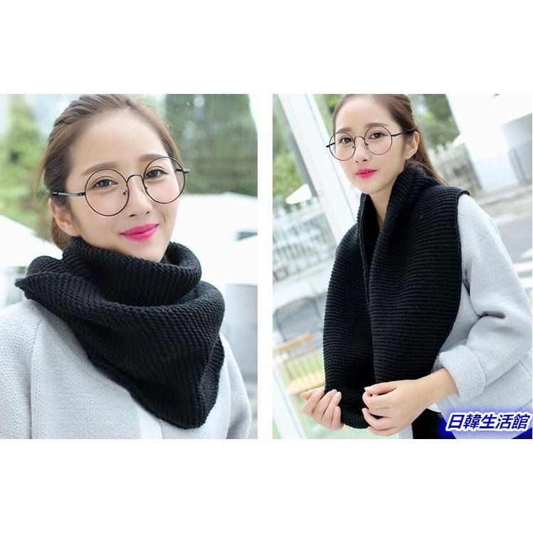 日韓生活館 情侶圍巾 保暖圍巾 圍脖 男圍巾 女圍巾 針織圍巾 純色圍巾 套頭圍巾 頸圍巾 脖套 毛線圍巾 韓國潮流圍巾-細節圖6