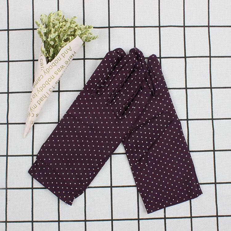 夏日騎車手套 防曬手套 女生手套 薄款手套 機車手套 小清新復古圓點造型手套 禮儀手套 點點手套 開車手套 戶外遮陽手套-細節圖5