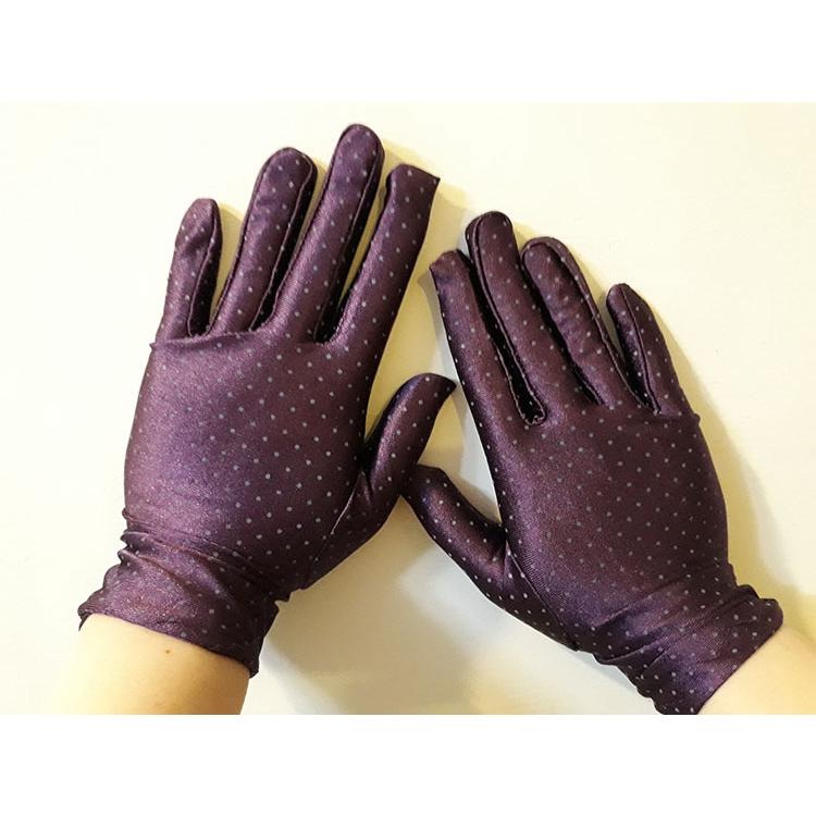 夏日騎車手套 防曬手套 女生手套 薄款手套 機車手套 小清新復古圓點造型手套 禮儀手套 點點手套 開車手套 戶外遮陽手套-細節圖8