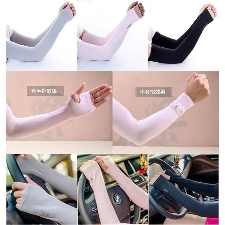 防曬袖套 手袖 臂套 男女通用防曬冰袖 韓國露指冰絲袖套 機車袖套手套 夏日遮陽 運動袖套 登山 騎車開車袖套 單車袖套-細節圖5