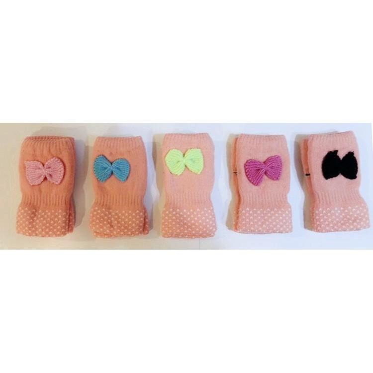 可愛蝴蝶結手套 女生手套 針織手套 露指手套 螢幕觸屏手套 毛線手套 半指手套 雙層保暖手套 平板電腦手機手套 觸控手套-細節圖3