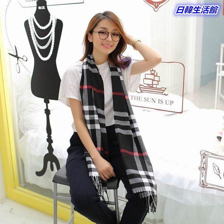 條紋格子圍巾 經典英倫風長圍巾 薄款圍巾 針織毛線圍巾 仿羊絨流蘇圍巾 男女情侶圍巾 秋冬保暖圍巾 圍脖 格紋圍巾 披肩-細節圖4