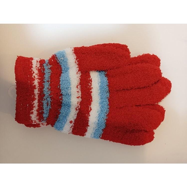 台灣現貨 女生手套 冬天保暖手套 珊瑚絨手套 毛手套 條紋手套 絨毛手套 防寒騎車手套 彩色手套 毛絨手套 多色手套-細節圖5