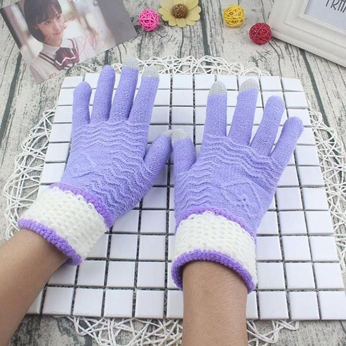 秋冬季毛絨愛心保暖手套 觸控手套 手機平板觸屏手套 毛線針織可愛手套 情侶手套 心形編織觸屏手套 聖誕節交換禮物 女手套-細節圖3