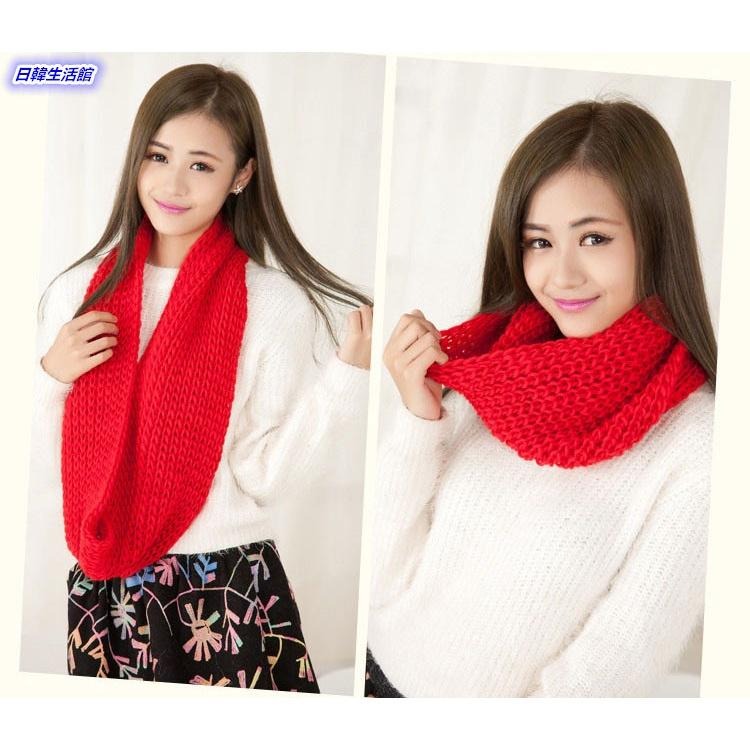 冬季韓版圍脖 加厚保暖圍巾 毛線針織圍巾 脖套式圍巾 套頭圍脖 男生圍巾女生圍巾 日韓甜美風 情侶圍巾 寒流來襲防寒衣物-細節圖6