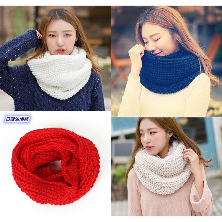 冬季韓版圍脖 加厚保暖圍巾 毛線針織圍巾 脖套式圍巾 套頭圍脖 男生圍巾女生圍巾 日韓甜美風 情侶圍巾 寒流來襲防寒衣物-細節圖9