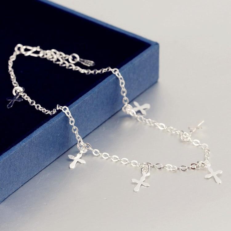 日韓生活館 多層流蘇腳鍊 十字架腳鍊 韓版時尚飾品 促銷 韓國首飾 銀腳鍊 女生配飾 個性腳環 腳鏈 腳飾 日本流行銀飾-細節圖3