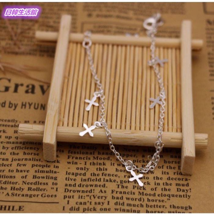 日韓生活館 多層流蘇腳鍊 十字架腳鍊 韓版時尚飾品 促銷 韓國首飾 銀腳鍊 女生配飾 個性腳環 腳鏈 腳飾 日本流行銀飾-細節圖6