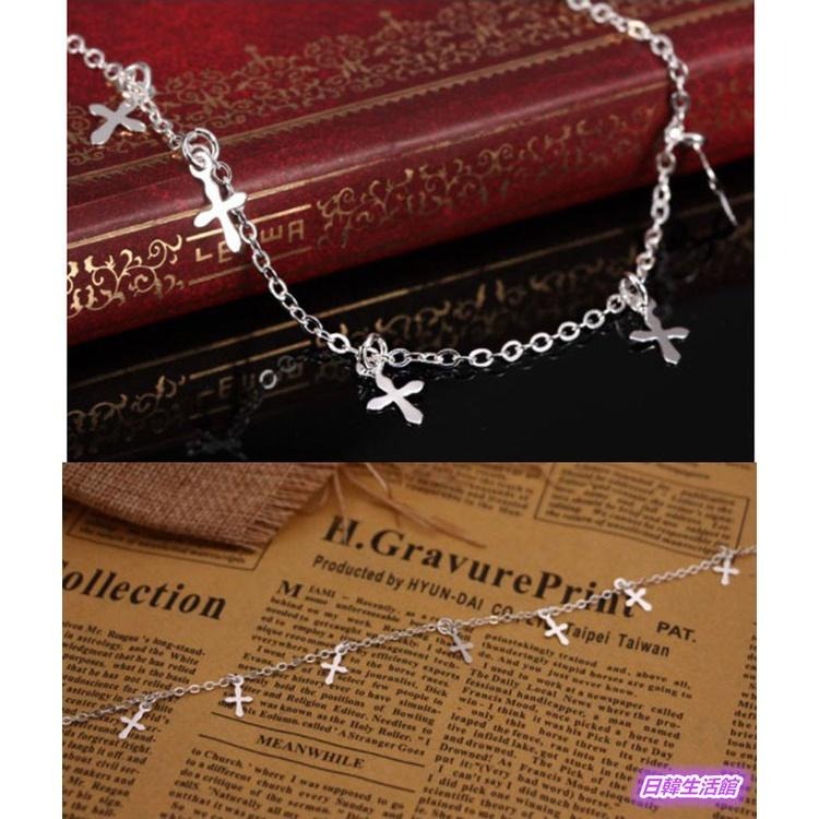 日韓生活館 多層流蘇腳鍊 十字架腳鍊 韓版時尚飾品 促銷 韓國首飾 銀腳鍊 女生配飾 個性腳環 腳鏈 腳飾 日本流行銀飾-細節圖9