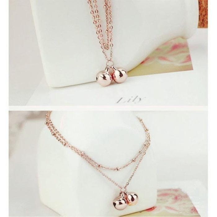 韓風飾品 雙層流蘇腳鍊 鈴鐺腳鍊 日韓潮流時尚腳鍊 韓系氣質首飾 宮鈴腳鏈 女生腳鍊 玫瑰金腳環 小香風金屬腳鏈 腳踝鍊-細節圖4