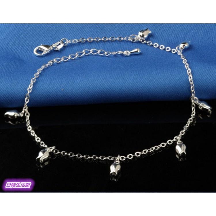 韓風時尚女性飾品 可愛花朵腳鍊 氣質腳環 韓國首飾 銀腳鍊 玫瑰花腳鍊 日系潮流精品 銀飾 腳鏈 小花腳鍊 腳飾 足鍊-細節圖4