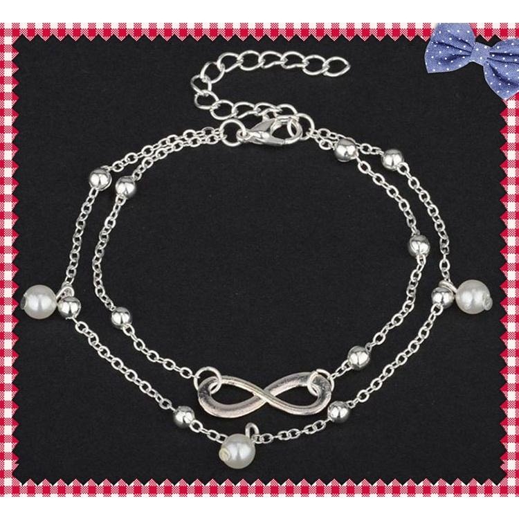 歐美時尚8字珍珠腳鍊 手工串珠雙層腳鍊 百搭個性首飾 珠珠腳鍊 氣質淑女腳環 雙鍊腳鍊 圓珠腳鏈 精美潮流飾品 生日禮物-細節圖6