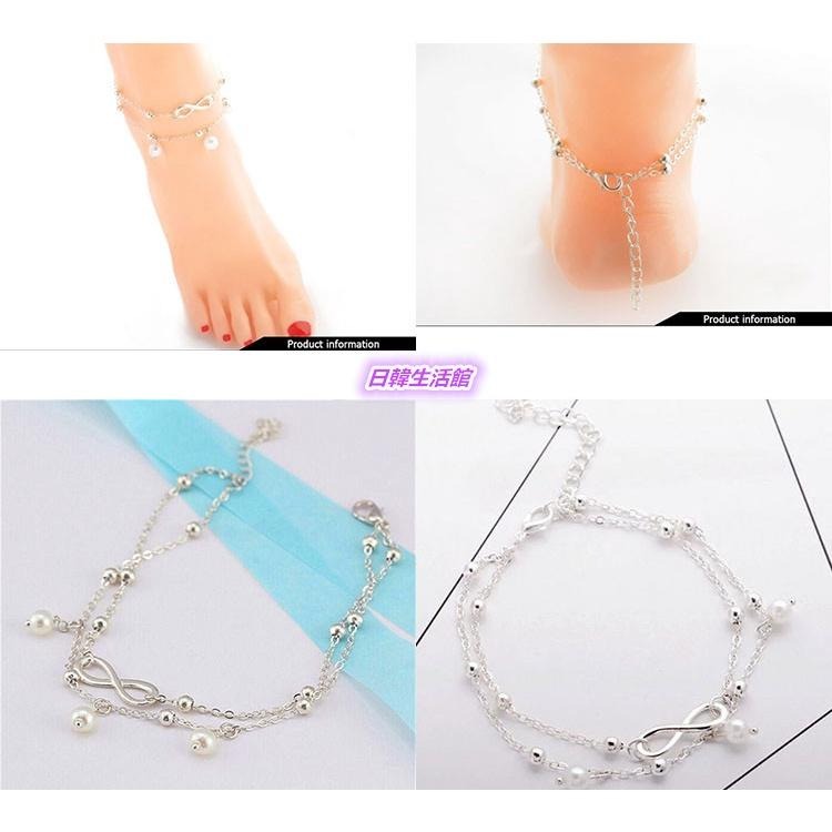 歐美時尚8字珍珠腳鍊 手工串珠雙層腳鍊 百搭個性首飾 珠珠腳鍊 氣質淑女腳環 雙鍊腳鍊 圓珠腳鏈 精美潮流飾品 生日禮物-細節圖8