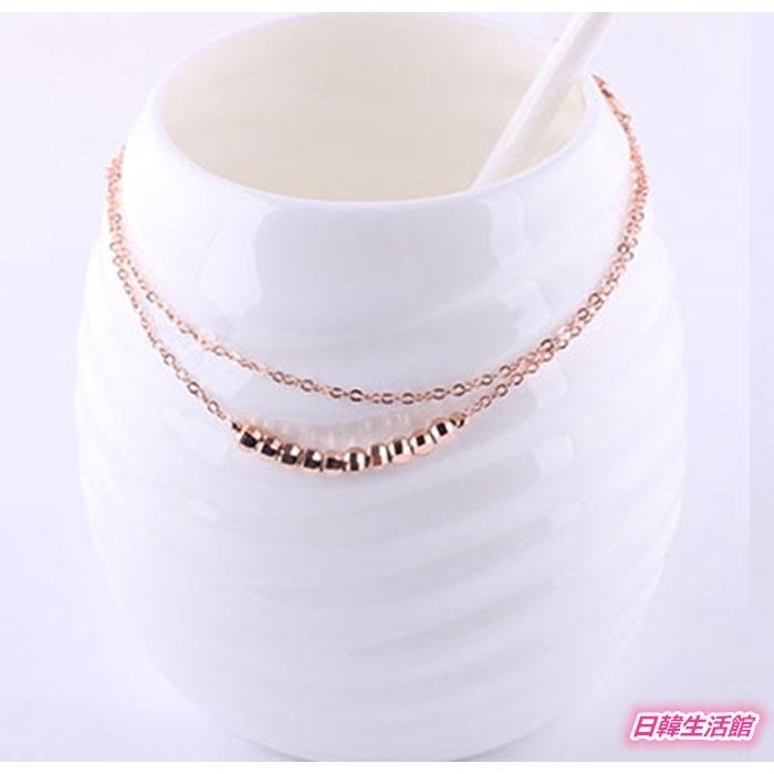 玫瑰金彩金雙層腳鍊 時尚氣質腳鍊 飾品 腳鍊女生 沙灘腳鏈 雙層圓珠腳鍊 小球腳鍊 金屬腳鍊 足鍊 圓球腳鍊 腳環 腳飾-細節圖2