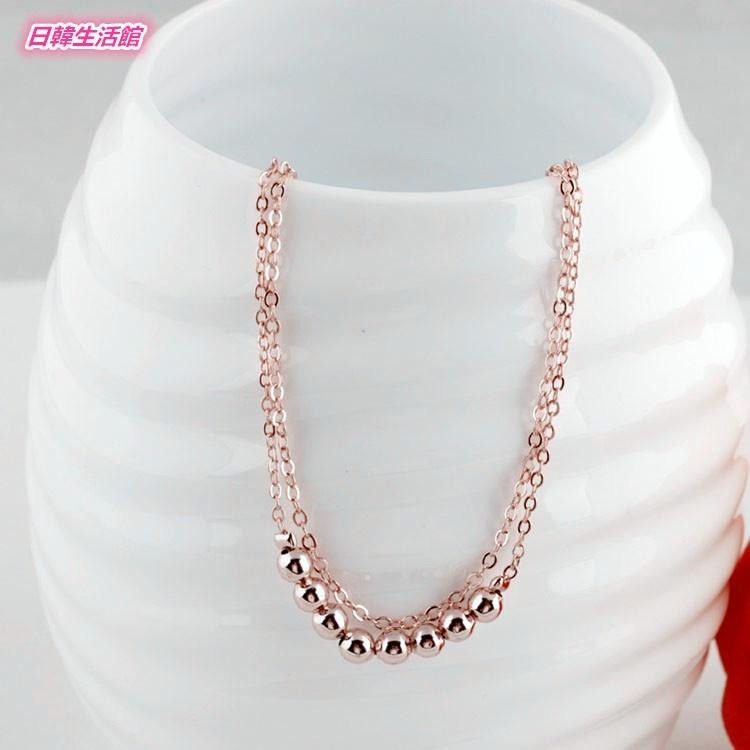 玫瑰金彩金雙層腳鍊 時尚氣質腳鍊 飾品 腳鍊女生 沙灘腳鏈 雙層圓珠腳鍊 小球腳鍊 金屬腳鍊 足鍊 圓球腳鍊 腳環 腳飾-細節圖5