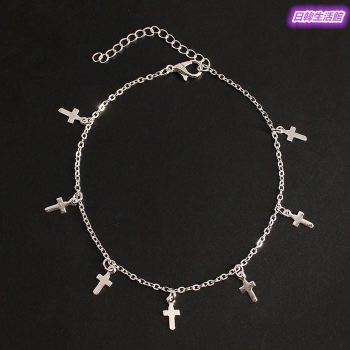 台灣現貨 歐美時尚流行腳飾 十字架腳鍊 銀色腳鍊 流蘇腳鍊 潮流首飾 簡約腳鍊 可愛腳環 腳鏈 女生飾品 宗教耶穌基督教-細節圖8