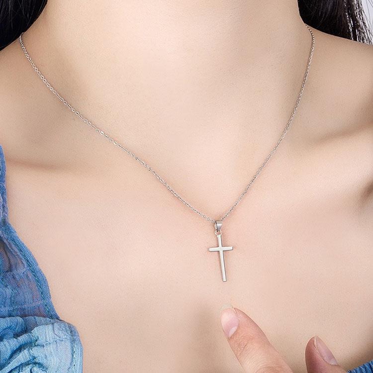 十字架項鍊 鎖骨鍊 女生項鍊 短款項鍊 十字吊墜項鍊 時尚簡約項鍊 金屬項鏈 短鍊鎖骨鏈 歐美飾品 百搭配飾 日韓生活館-細節圖6