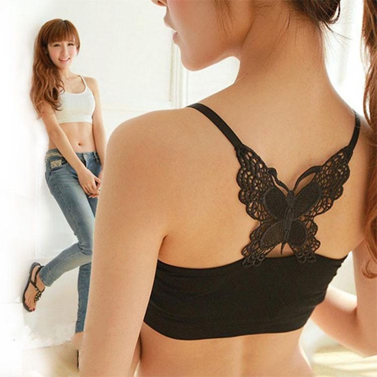 性感蕾絲蝴蝶裹胸 防走光內衣甜美背心 莫代爾吊帶內衣 內搭背心 打底抹胸 美背內衣 蕾絲背心 細肩帶小可愛 內搭衣 胸罩-細節圖5