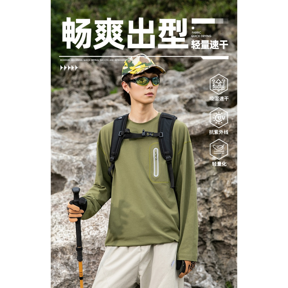 <預購>男裝款დ撞色拉鍊口袋運動t恤(4色)-細節圖2