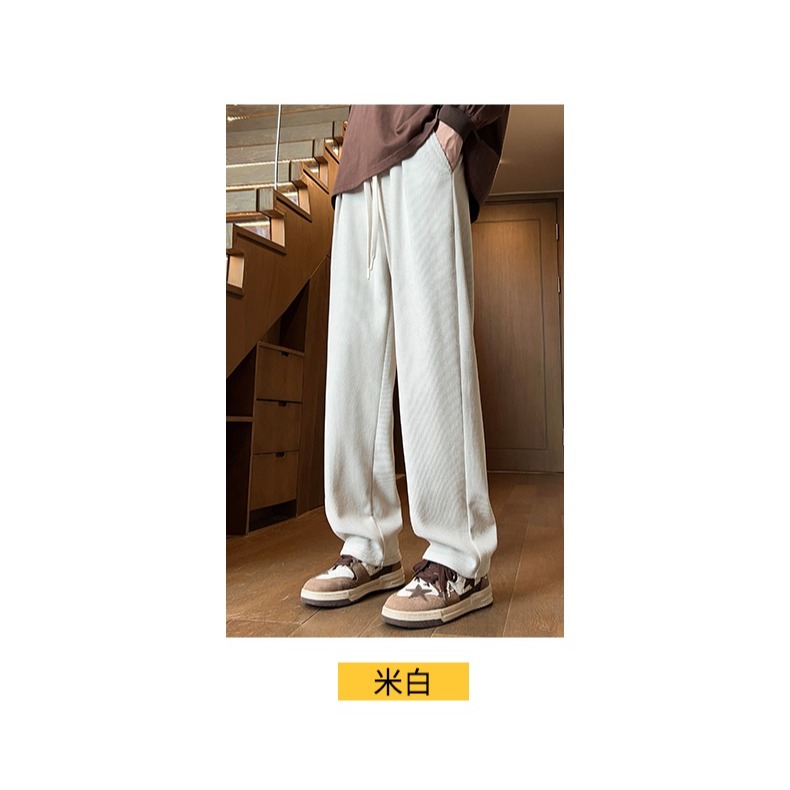 <預購>男裝款დ直筒男拖地褲闊腿褲子(3色)-細節圖3