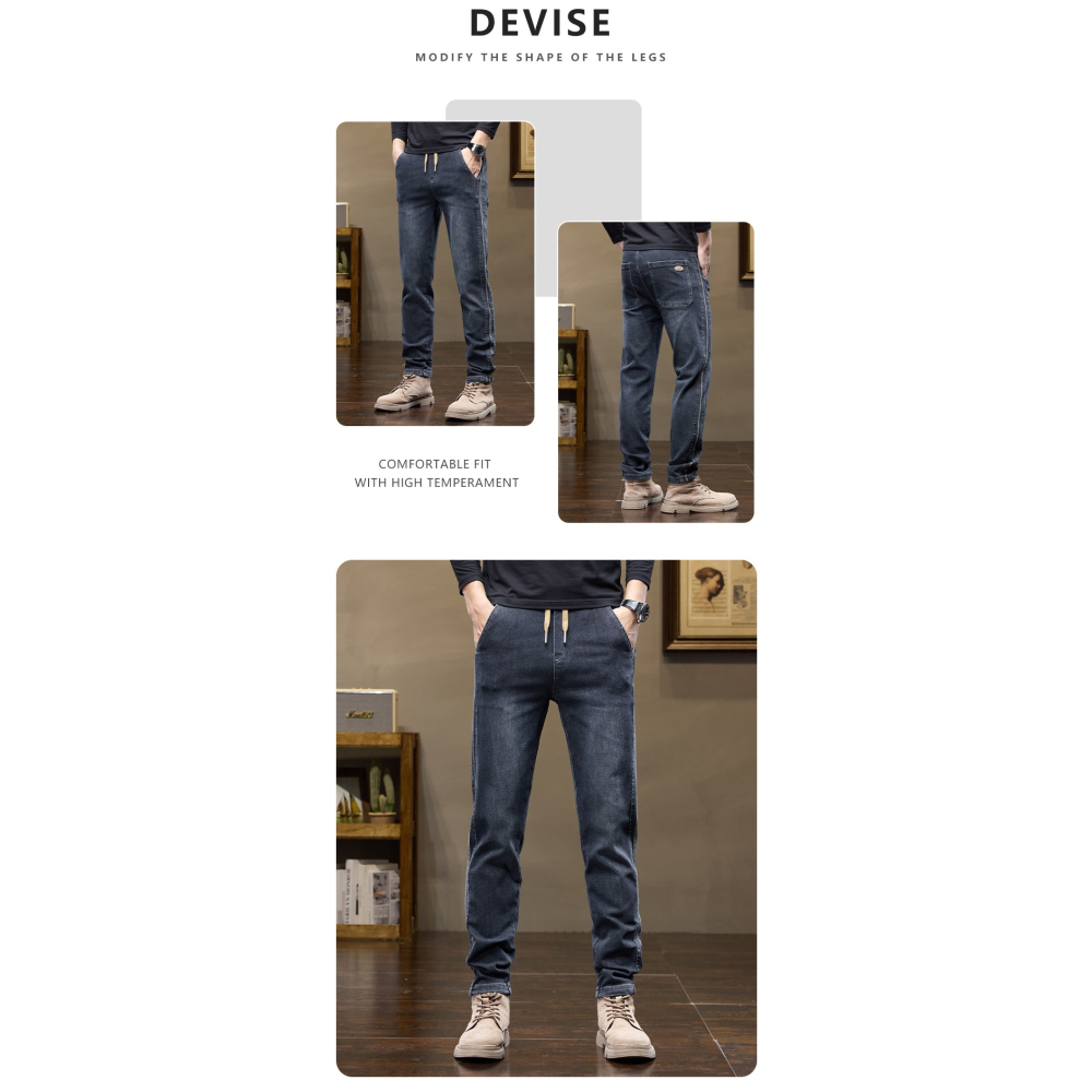 <預購>男裝款დ彈力洗水側條男牛仔褲(3色)-細節圖9