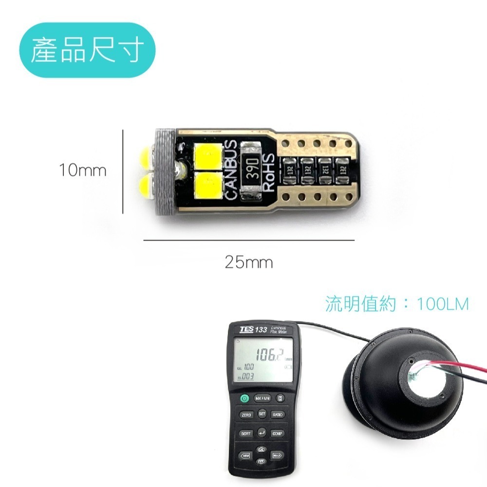 SLO【T10 6晶 飛魚眼 CANBUS小燈】解碼 CANBUS T10 LED 小燈 室內燈 牌照燈 車廂燈 車牌燈-細節圖3