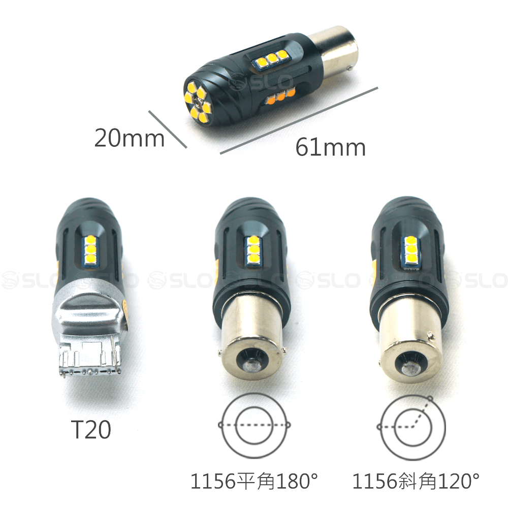 SLO【LED 防快閃方向燈18晶】直上 防快閃 終極爆亮 汽車 方向燈 汽車用方向燈 T20 1156 斜角 平角-細節圖3