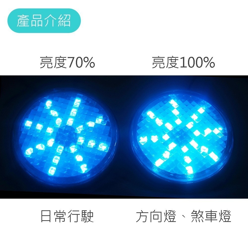 【LED 第三代 星鑽圓形反光片】45mm、55mm 微燻黑殼 圓形 機車 反光片 反光板 方向燈  日行燈-細節圖3