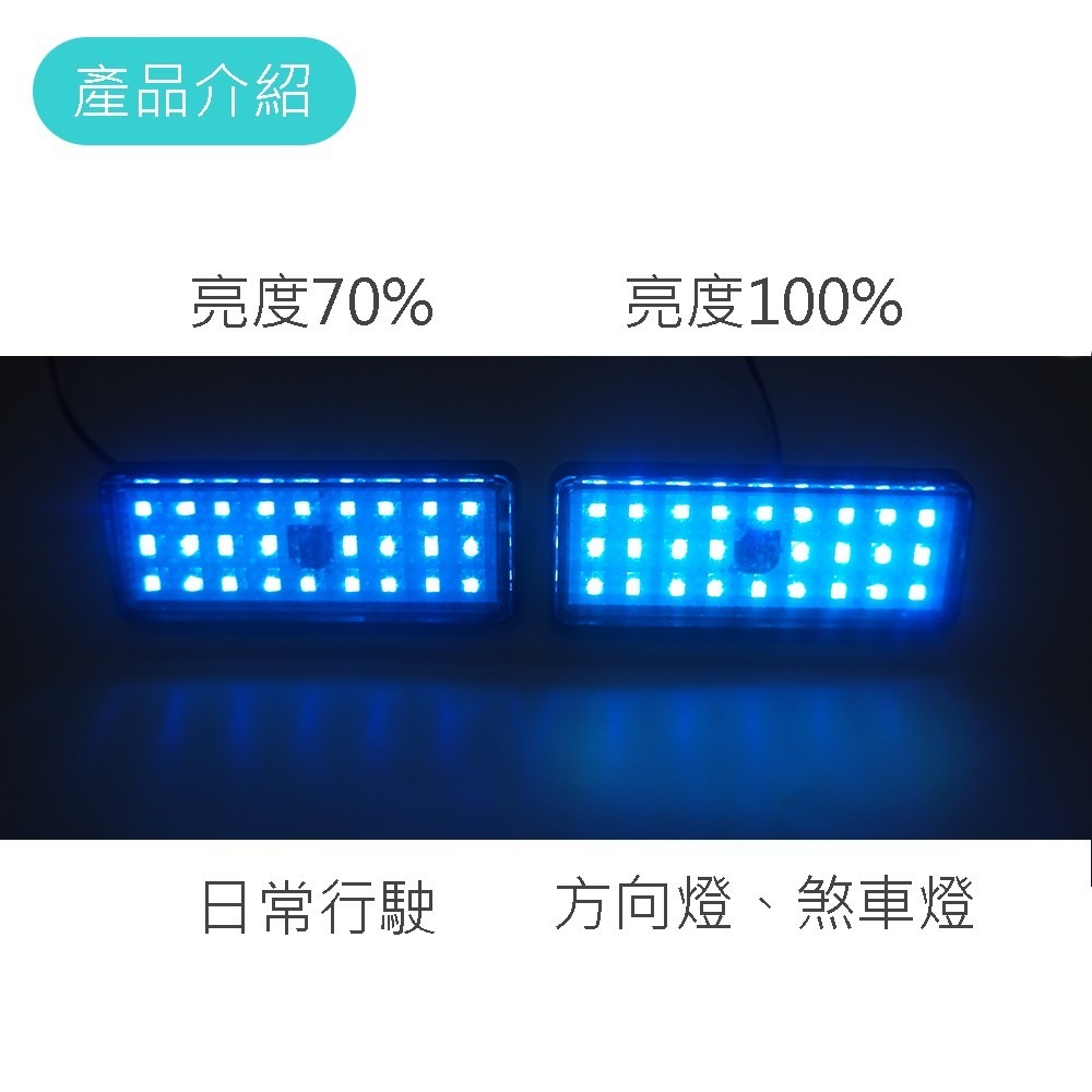 SLO【LED 星鑽長方形反光片】兩段發光 長方形 機車 反光片 反光板 微燻黑 防水 日行燈 三代 長方形反光片-細節圖2